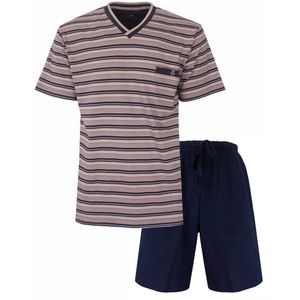 Paul Hopkins Heren Shortama - V-hals en borstzakje - Donker Blauw - Maat S