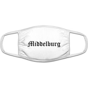 Middelburg mondkapje | gezichtsmasker | bescherming | bedrukt | logo | Wit mondmasker van katoen, uitwasbaar & herbruikbaar. Geschikt voor OV