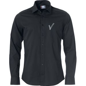 Security / Beveiliging kleding - Clique - Overhemd / Blouse inclusief borstlogo (V-tje) - Zwart - Maat L - VOOR PROFESSIONALS
