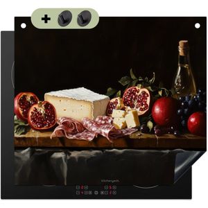 KitchenYeah® Inductie beschermer 57.6x51.6 cm - Stilleven - Vintage - Borrelplank - Kookplaataccessoires - Afdekplaat voor kookplaat & Spatscherm achterwand - Inductiebeschermer - Inductiemat - Inductieplaat mat - Keuken decoratie