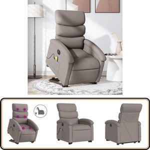 vidaXL Massagestoel - Elektisch Verstelbaar - Taupe Sta-opstoel - Massageruimtelijke Meubels - Ergonomische Stoel - Elektrische Fauteuil - Relaxfauteuil
