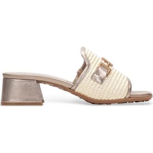 Hispanitas - RHV254071 - Leren Sandalen - Beige - Casual - Hakhoogte 3 tot 5 cm