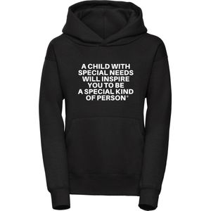 A child with special needs will inspire you to be a special kind of person- Hoodie - Maat XXL - Zwart - Sweater - Zwart - Volwassenen - Trui