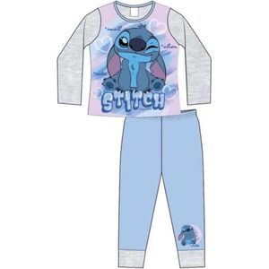 Lilo en Stitch - Kinderpyjama - Pyjama - Maat 110/116 - Blauw met Grijs