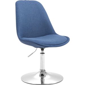 CLP Maverick Eetkamerstoel - Stof blauw chroom