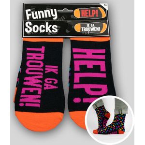 Funny Socks | One Size | Help! Ik ga trouwen