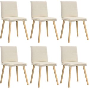 vidaXL Eetkamerstoelen Set van 6 - Linnen Design Eettafelstoel - Eetkamerstoel - Linnen Stoel - Comfortabele Stoel - Modern Design