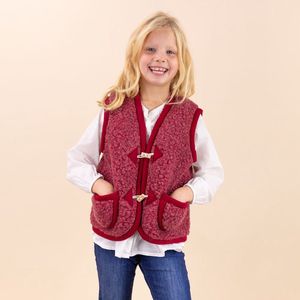 Wollen vestje met knoopje kids bordeaux