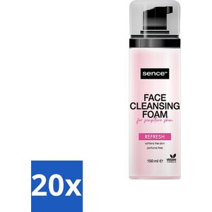 20 x Sence - Gevoelige Huid - Gezichtsreiniger - Foam - 150 ml - Kalmerende Reiniger - Vegan Reiniger - Make-up Remover
