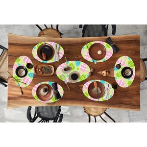 Placemats ovaal - Onderleggers - Ovale placemats - Paasei - Patronen - Pasen - 10 stuks