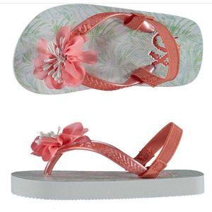 Xq Footwear Slippers Stippen Meisjes Roze/wit Maat 21-22