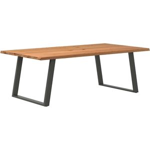 vidaXL - Eettafel - met - natuurlijke - rand - 220x120x74 - cm - massief - eikenhout