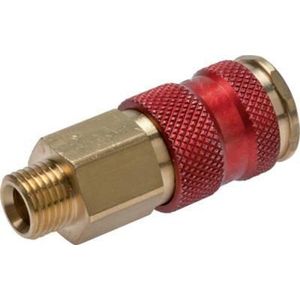 Messing DN 7.2 (Euro) Bruin-Coded Luchtkoppeling Snelkoppeling G 1/2 inch Buitendraad - CLS7-M-B-BRO-P-CD-012