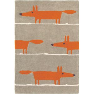 Scion - Mr Fox Cinnamon 25303 Vloerkleed - 090x150  - Rechthoek - Kinder,Laagpolig Tapijt - Modern - Oranje, Taupe