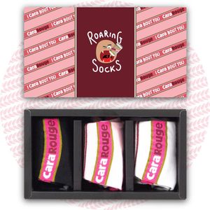 Roaring Socks - Cara Rouge - Quarter sokken - Maat 36-42 - Unisex - Dames Sokken - Hardloop Sokken - Fietssokken - Moederdag Cadeau - Cadeau Set