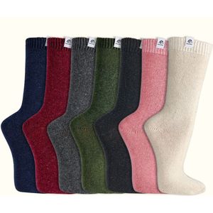 Wollen sokken | Merinowol | Glad gebreid | Diverse kleuren | Diverse maten | 6 paar