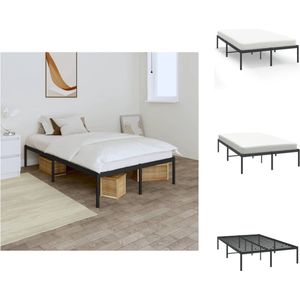 vidaXL Metalen Bedframe - Zwart - 207 x 125 x 31 cm - Robuust en tijdloos design - Bed