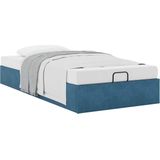 vidaXL - Bedframe - zonder - matras - 100x200 - cm - fluweel - donkerblauw