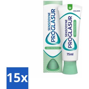 15 x Sensodyne - Tandpasta - ProGlasur Daily Protection - Dagelijkse Bescherming - 75 ml - Dagelijkse Bescherming - Tanden Poetsen