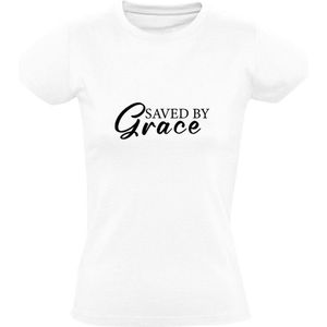 Saved by grace Dames T-shirt - christelijk - gebed - jezus - god - geloof