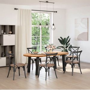 vidaXL Eettafel Ovaal 200x100 cm Eikenhout Eetkamertafel - Eikenhouten Tafel - Ovale Tafel - Grote Tafel - Solide Tafel
