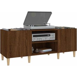 Platenspeler Meubel - LP-kast - Platenspelerkast - Draaitafelstandaard - Platenspelerstandaard - Vintage Displayplank - Bruineiken