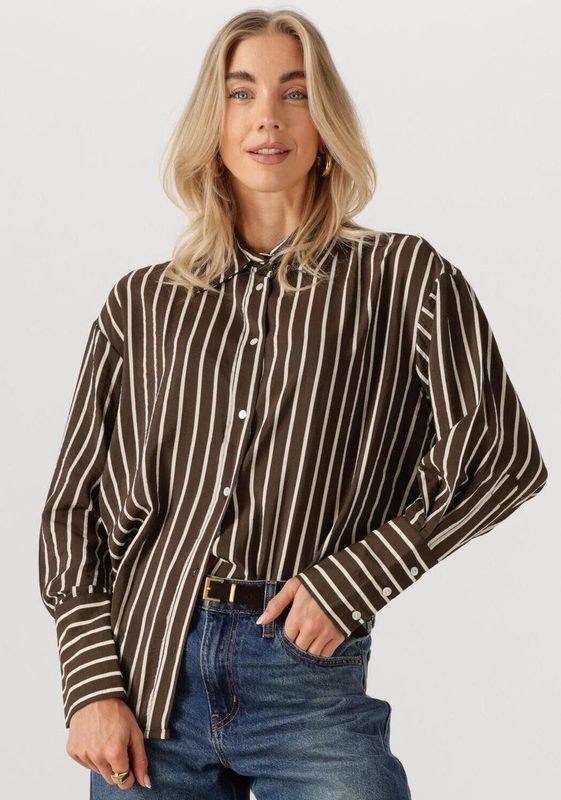 Circle of Trust - Blouse - Donkerbruin - Oversized Fit - Lange Mouwen