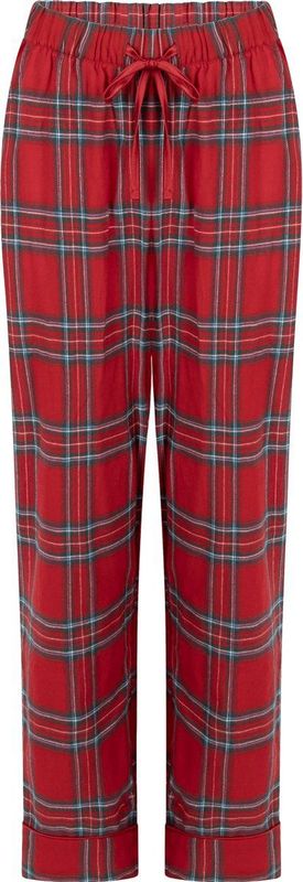 Hunkemöller Dames Nachtmode Pyjamabroek Flannel - Rood - maat XS