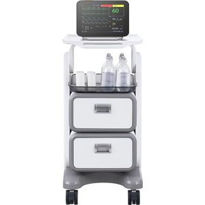 Laboratoriumwagen, met 3 Verdiepingen, Multifunctionele Wagen met 2 Lades en 1 Bovenblad, Mobiele Medische Wagen met Abs-Materiaal, Rolwagen met 4 Stille Wielen voor Laboratorium, Kliniek, Ziekenhuis