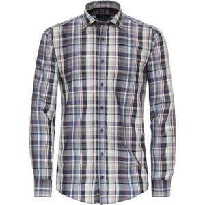 CASA MODA - Sport Casual Fit Overhemd - Blauw Geruit - Strijkvriendelijk