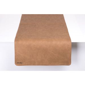 Pavelinni | Tafelloper | Eco-leer | Dubbelzijdig | Vlekbestendig | 45x120 cm | Riva/Terra (K03/K02)
