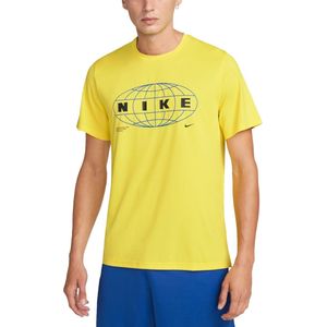 Nike Pro Dri-Fit Graphic sportshirt heren geel