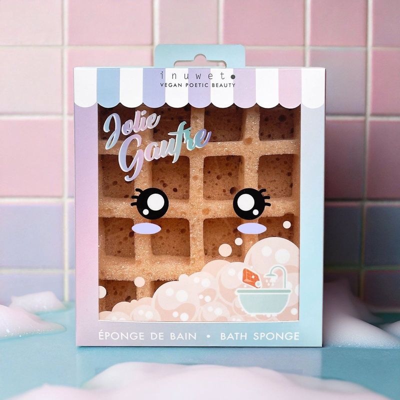 Inuwet - Wafel Spons - Zachte Badspons - Geschikt vanaf 3 jaar