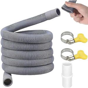 Afvoerslang voor wasmachines en vaatwassers - Flexibele verlenging met slangklem - Ideaal voor afvoer en voorkomen van lekkages - 1,5 meter