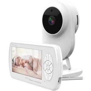Babyfoon met Camera - Baby Monitor - Binnencamera - Draadloze - Wit - 2MP - CMOS - 1080P - Nanny-camera