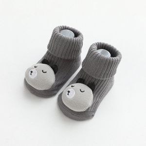 Kindersokken - Sokken - Cartoonsokken - Vloersokken - Antislip en Warm - Geschikt voor 1-3 jaar - Kerstsokken - Dik - Wintersokken - Comfortabele Sokken - Medium - Grijs