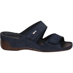 Vital - Damesslipper - Blauw - Lederen Gezondheidsslipper