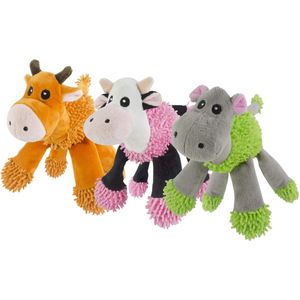 Fuzzle Koe – Knuffel – Knuffels hond – Speelgoed hond – Hondenknuffel – Knuffels dieren – Speelgoed voor hond – Zacht – Met 5 piepers