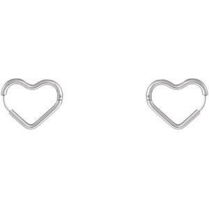 Go Dutch Label Oorringen heart ring big Zilver