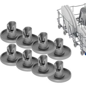 Universeel Vaatwasser Wiel van Onderkorf - Grijs - 8 Stuks - 40mm - Geschikt voor AEG, Zanussi, Electrolux, Atag, Etna, Juno, Pelgrim - Vaatwasser Korf Wieltjes