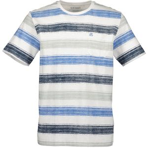 Blue Seven - Shirt 302827 blauw / wit / antra streep KM - maat M
