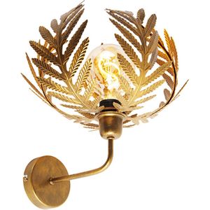 QAZQA botanica - Landelijke Wandlamp voor binnen - 1 lichts - D 30 cm - Goud/messing - Woonkamer | Slaapkamer | Keuken