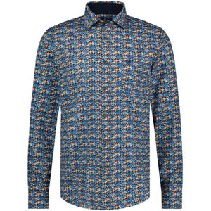 Fellows United Shirt Lange Mouw Circle Fantasy Stretch Navy (42.6520 - 110)