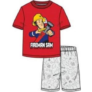 Brandweerman Sam shortama - rood met grijs - Sam de Brandweerman pyjama - maat 122/128