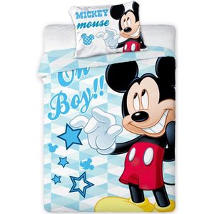 Disney Mickey Mouse BABY dekbedovertrek Oh Boy!! / 100x135cm + 40x60cm - 100% katoen