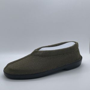 Gebreide Portugese Schoen - Groen Olive - Maat 42 - Instappers - Pantoffel