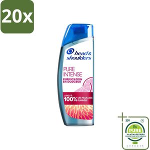 20 x Head & Shoulders - Anti-Roos Shampoo - Pure Intense - Grapefruit - 250 ml - Grootverpakking - Anti-Roos Shampoo - Roos Shampoo - Hoofdhuid Verzorging - Vette Hoofdhuid - Grapefruit Shampoo