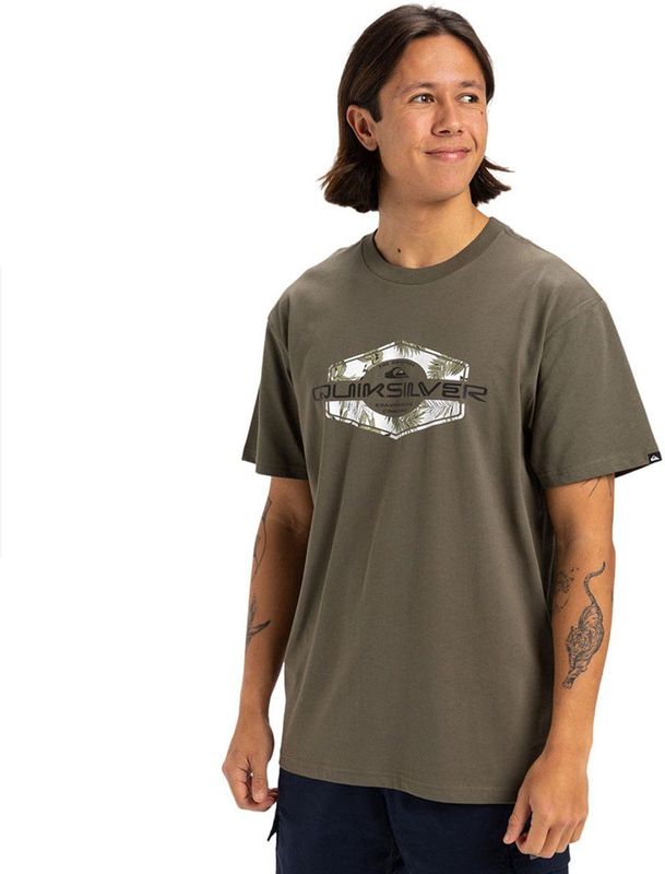 Quiksilver Locked Up T-shirt Met Korte Mouwen Groen,Grijs S Man