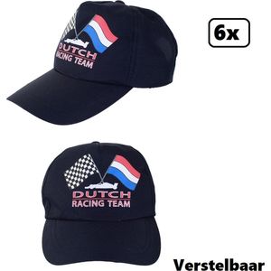 6x Baseball pet Formule 1 Dutch racing verstelbaar mt.59 - PXP Partyxplosion - Racen circuit race formule hoofddeksel Festival thema feest