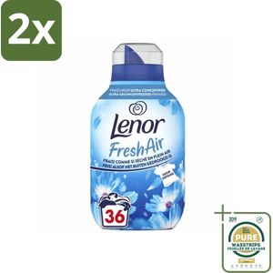 Lenor - Wasverzachter - Fresh Air Ochtendfris - Ultra Geconcentreerd - 36 Wasbeurten - Voordeelverpakking - 2 stuks - Frisse geur - Ochtendfris